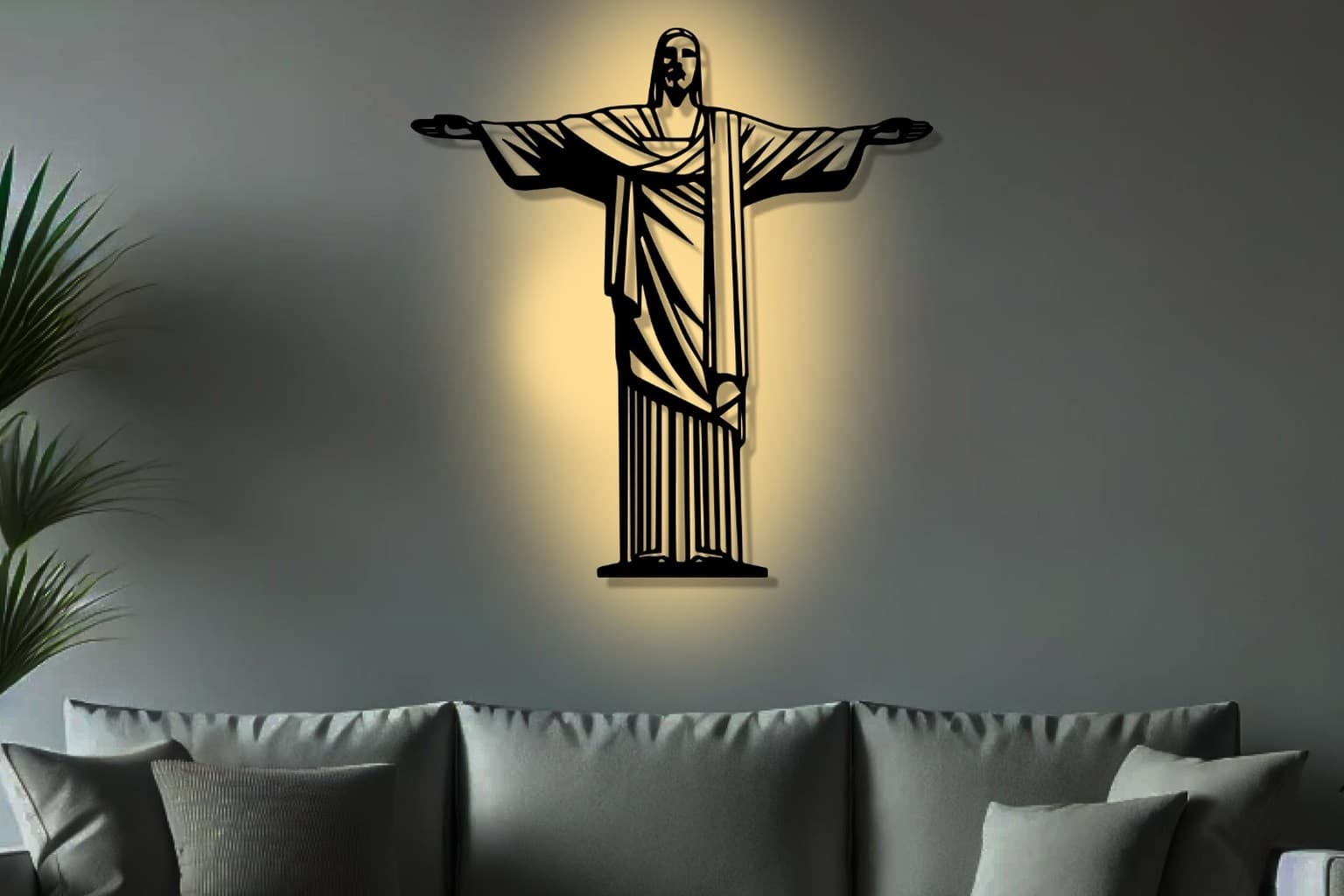 Jesus Wall Art: Laser-Cut Metal Christian Decor for Home