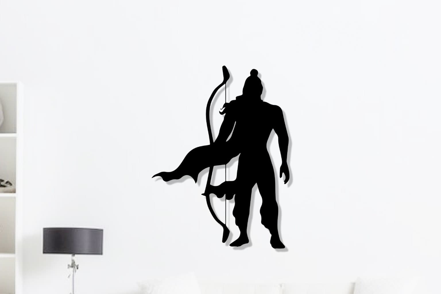 Shri Ram Wall Art: Laser-Cut Metal Lord Ram Decor for Home