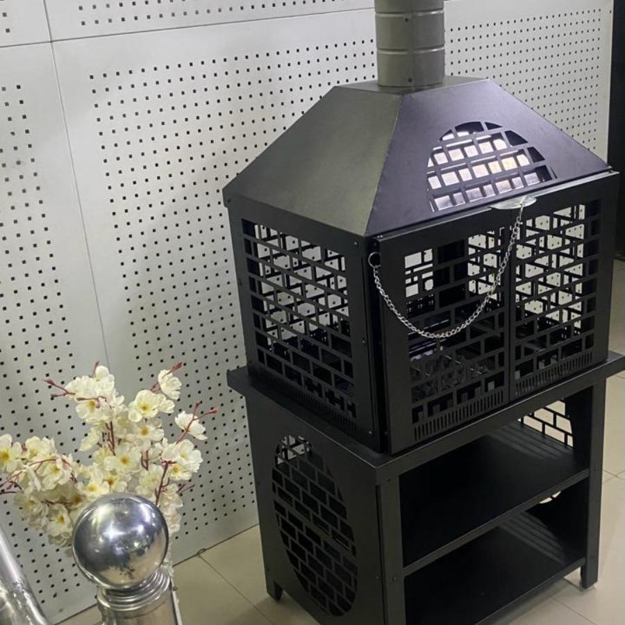 Outdoor Real Wood Burning Fire Pit Hot Rolled Steel, Powder Coated