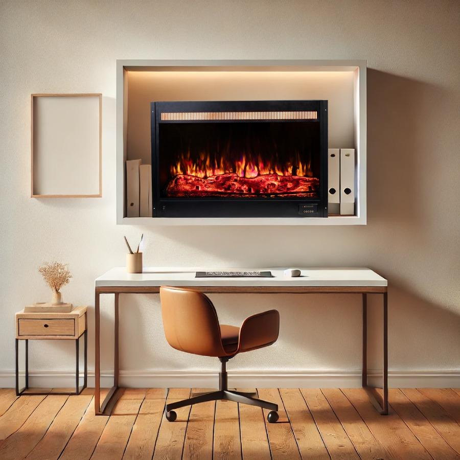Electric Fireplace, Wide Series, No Heat with Remote