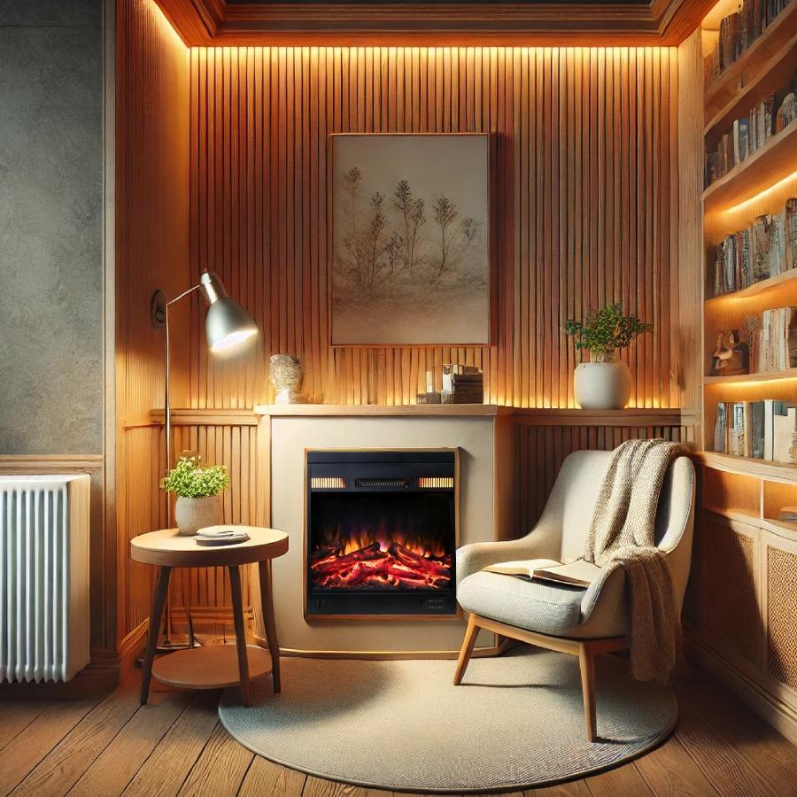 Electric Fireplace with Remote & Heating Option
