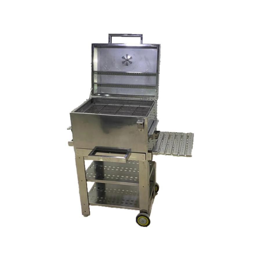 Stainless Steel Outdoor/Indoor Charcoal Barbecue Grill, Trolley Type 