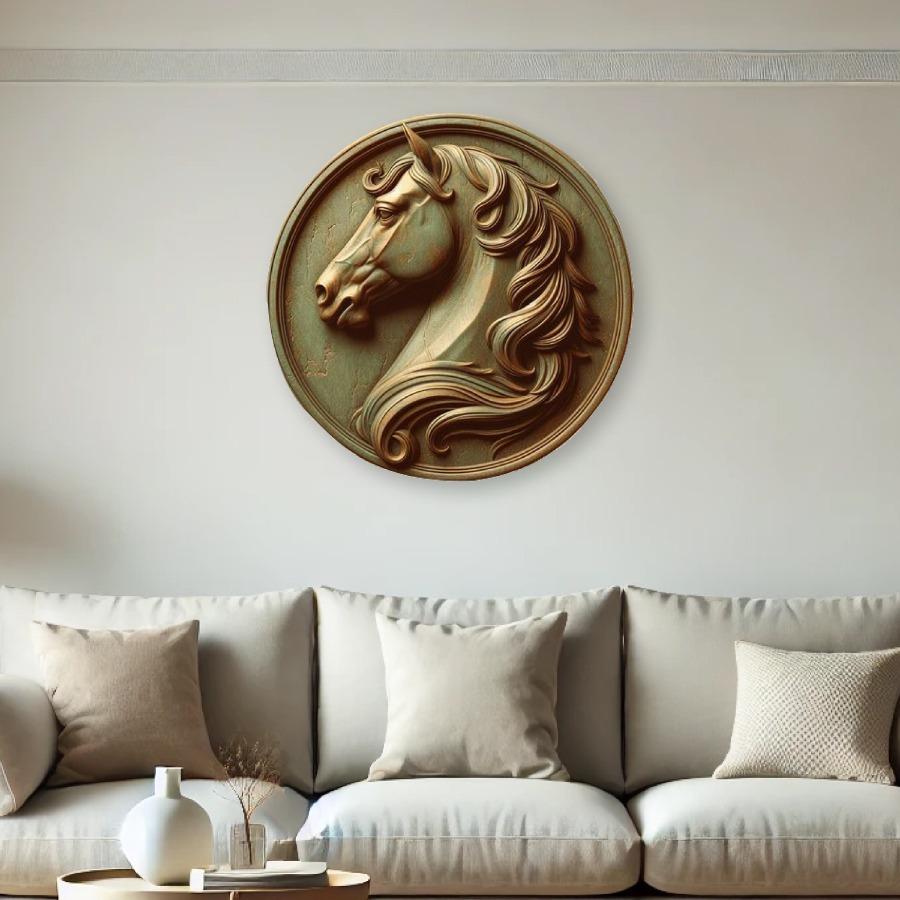 Noble Horse Medallion – Elegant Wall Accent