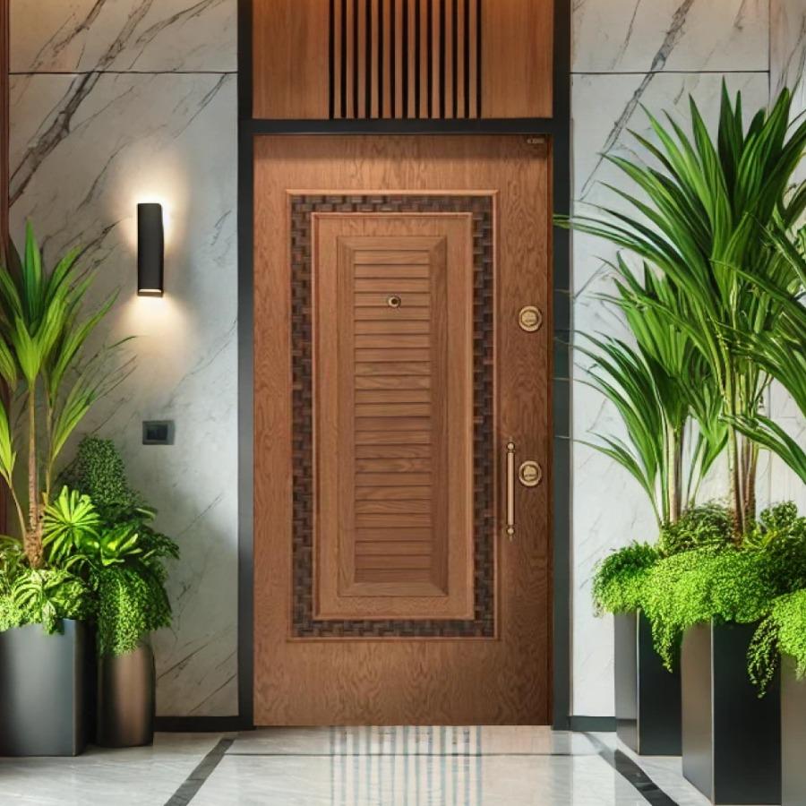 Royal Wood Panel Door – Luxurious Wooden Charm (Unpainted, No Lock or Handle)