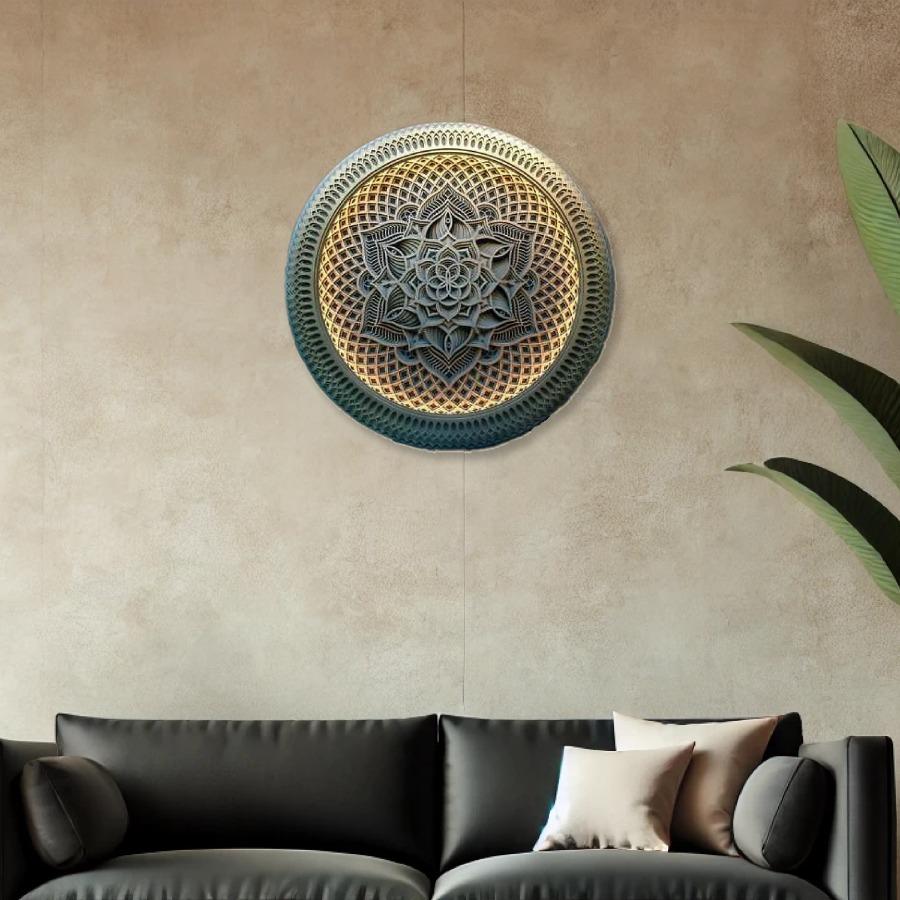Wooden Mandala Wall Art – Intricate Boho Design