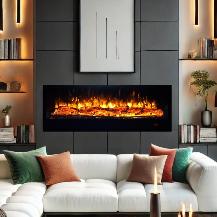 Electric Fireplace, Slim Series, No Heat with Remote
