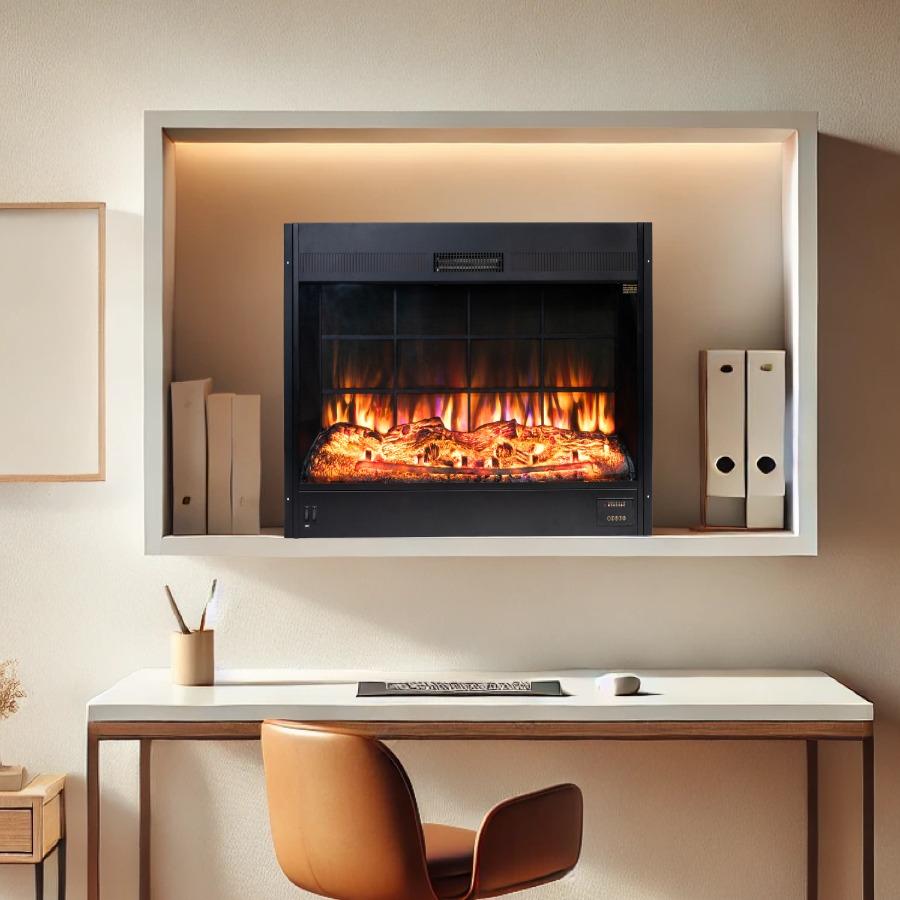 Electric Fireplace with Remote & Heating Option, in 24 inch height