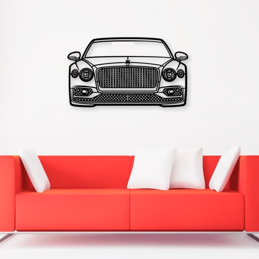 2023 Bentley Flying Spur Front View Metal Car Wall Art