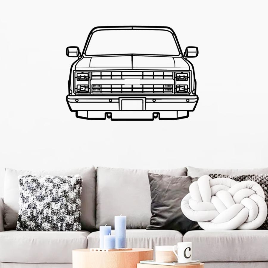 1985 Chevrolet K10 Front View Metal Car Wall Art
