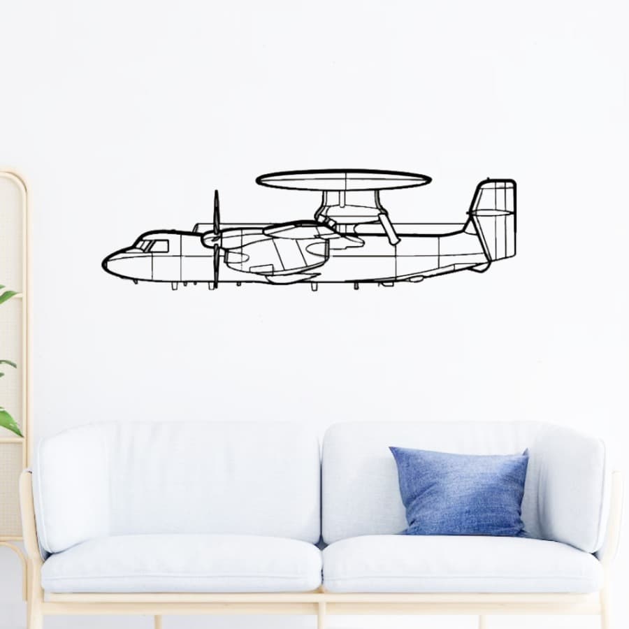 E-2D Hawkeye Silhouette Metal Wall Art