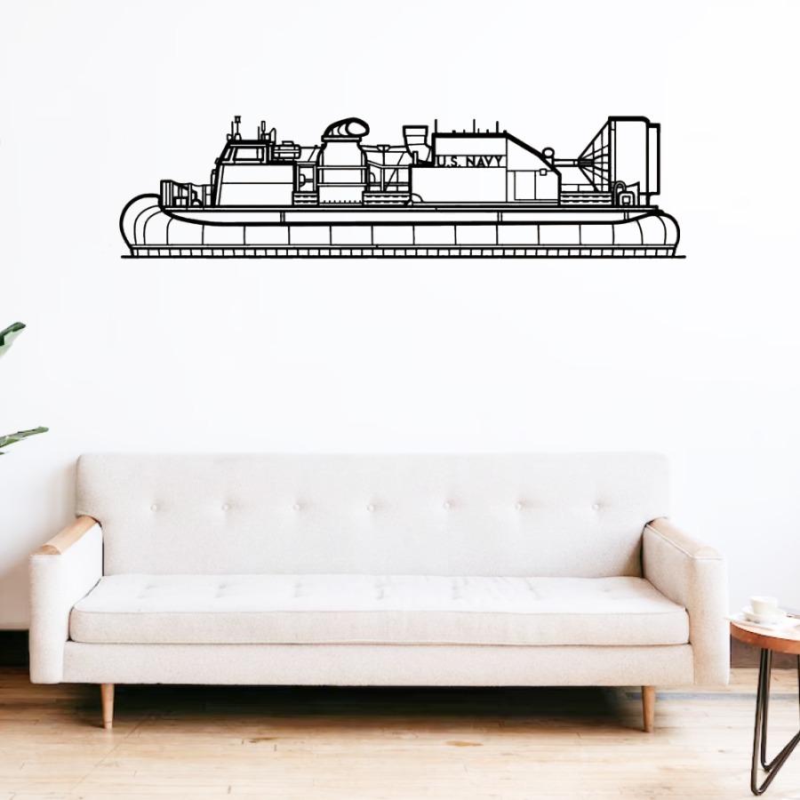 Landing Craft Air Cushion Silhouette Metal Wall Art