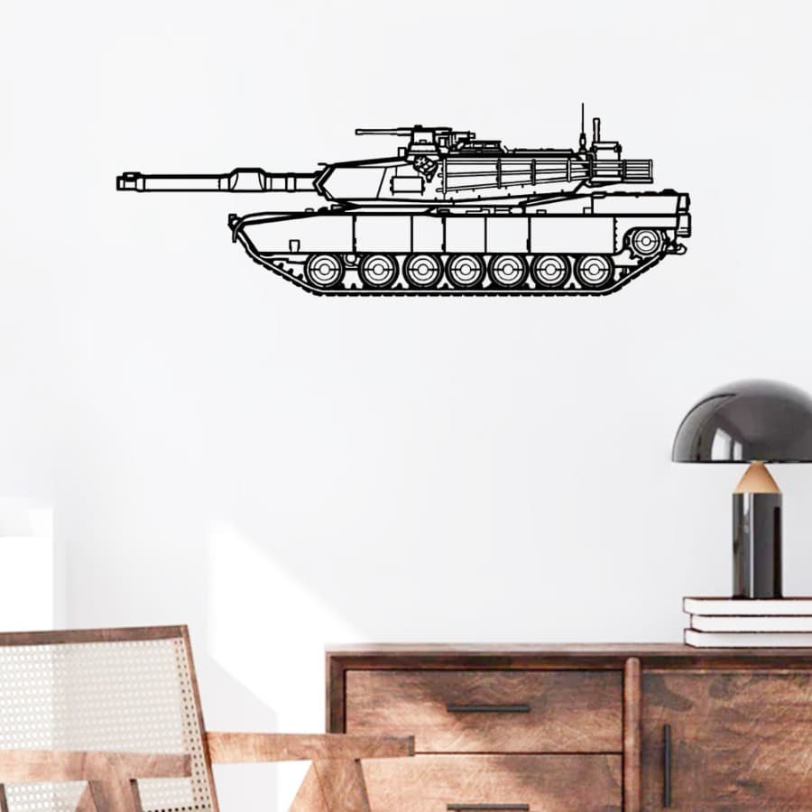 M1A2 SEPv3 Abrams Silhouette Metal Wall Art