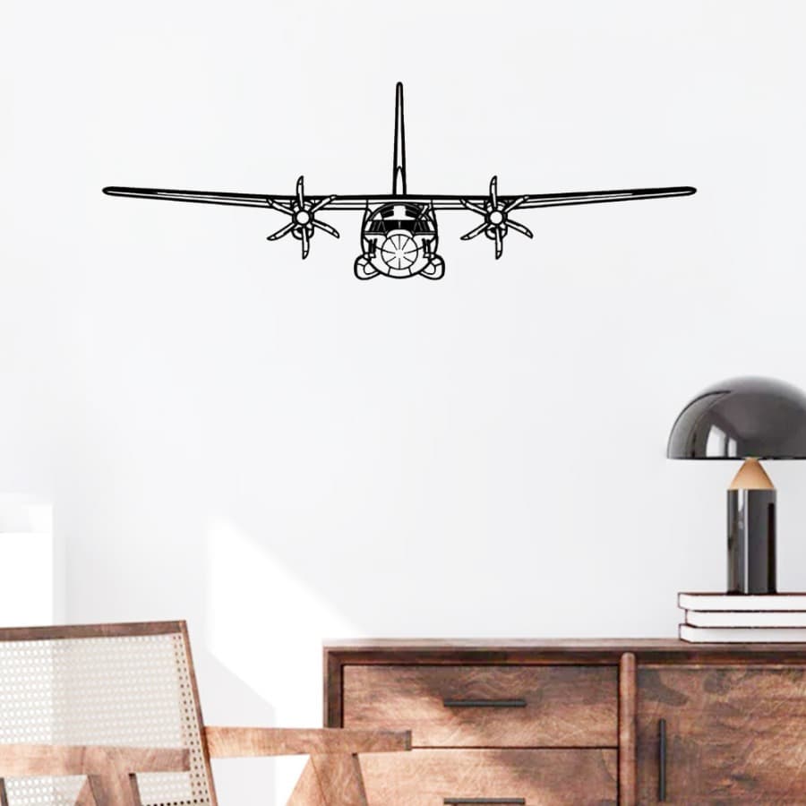C-27J Spartan Silhouette Metal Wall Art – Military Aircraft