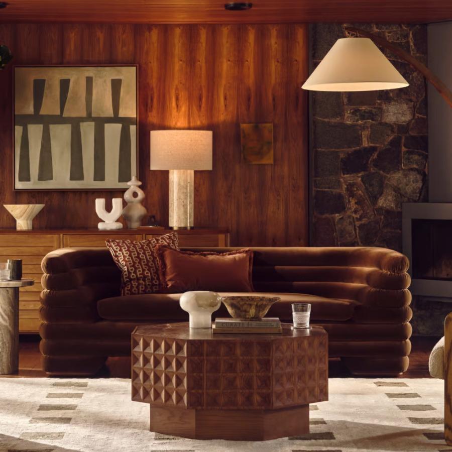 Laura 3-Seater Velvet Sofa – Curved Design