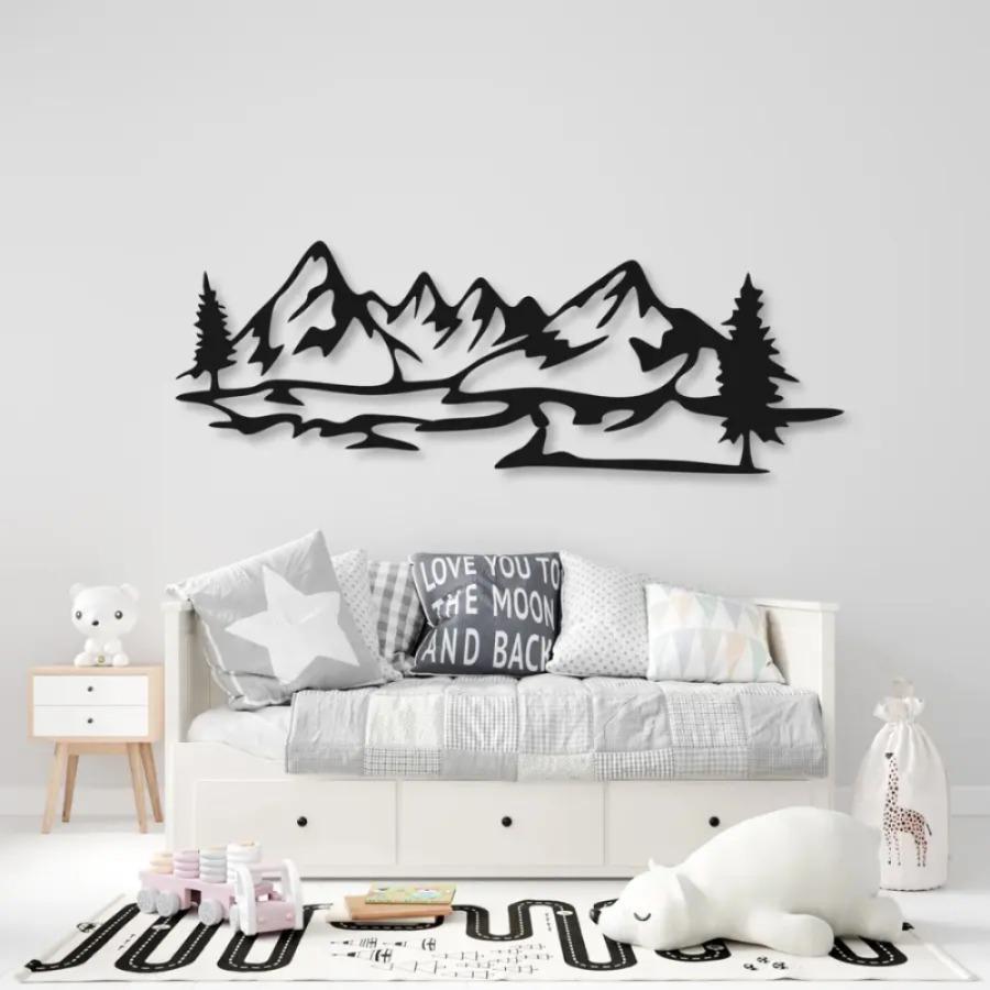 Mountain With Trees Metal Wall Art 