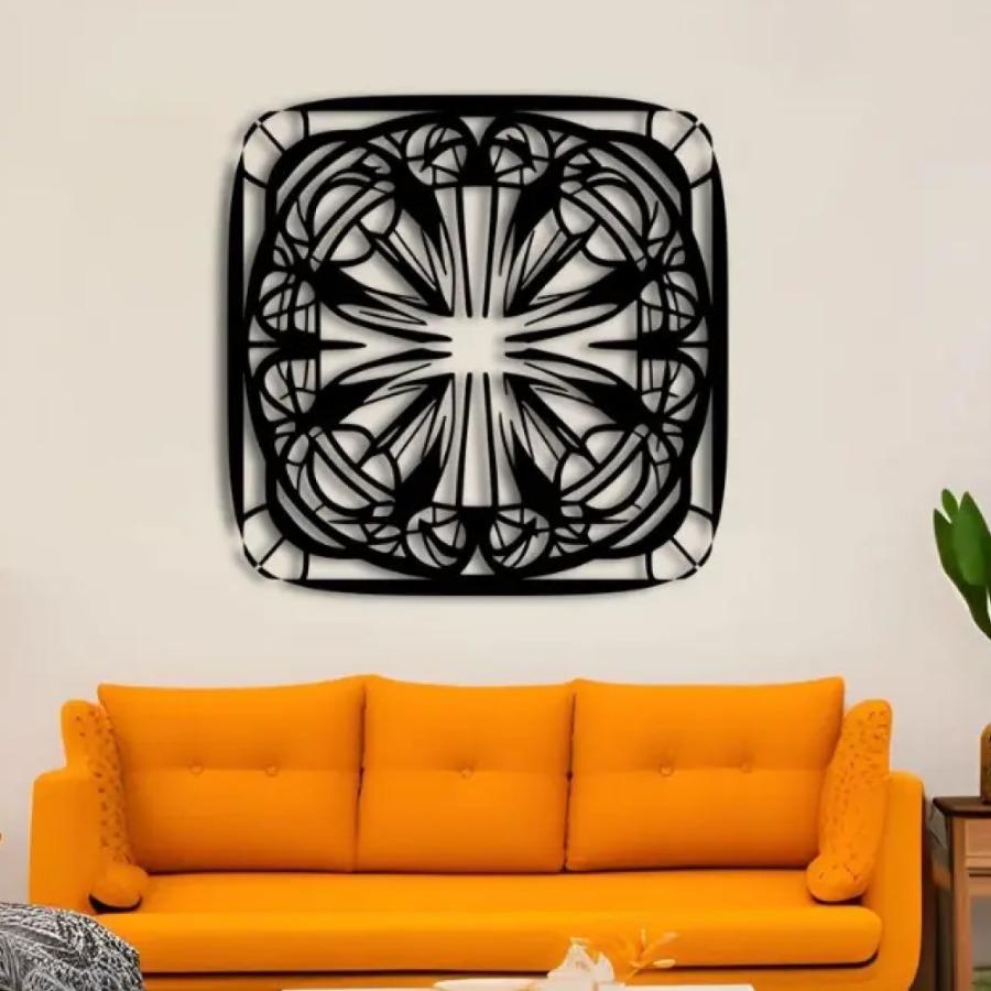 Symmetrical Mandala Wall Art - Fine Detailed Square Ornament