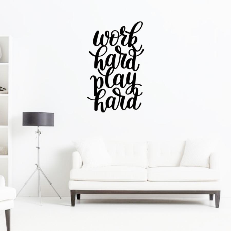Work Hard Play Hard Metal Wall Art