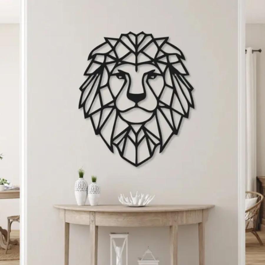 Geometric Lion Metal Wall Art