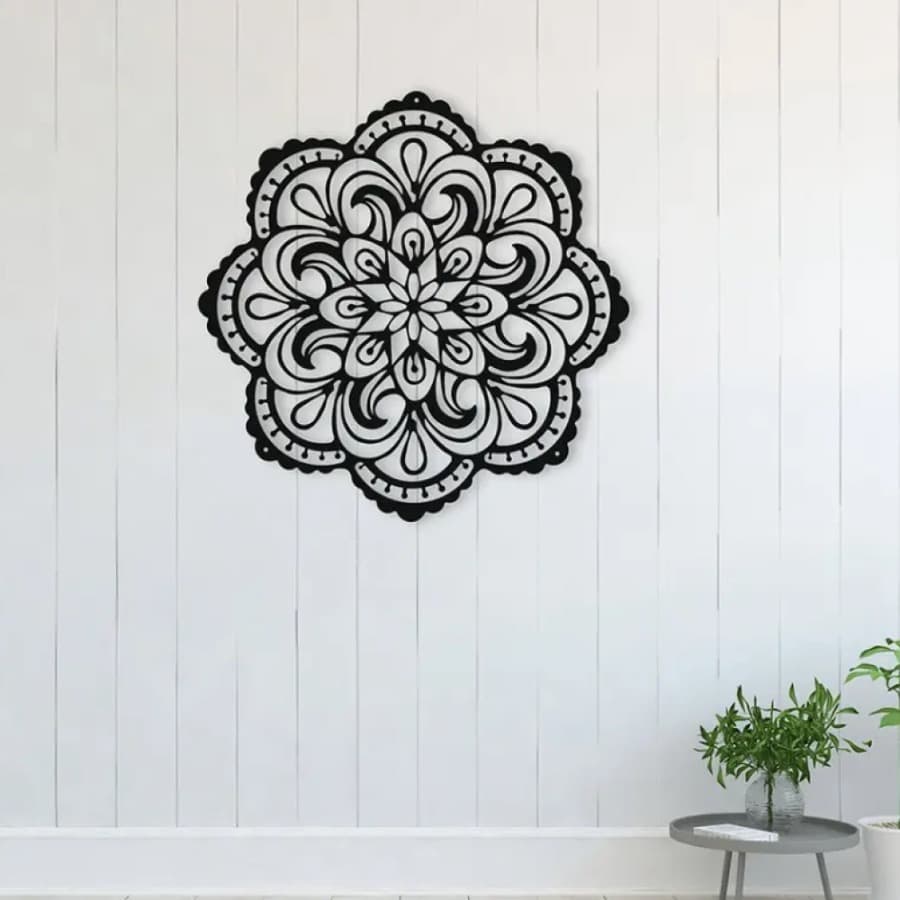Mandala Floral Metal Wall Art , Flower Wall Decor | Metal Wall Hanging