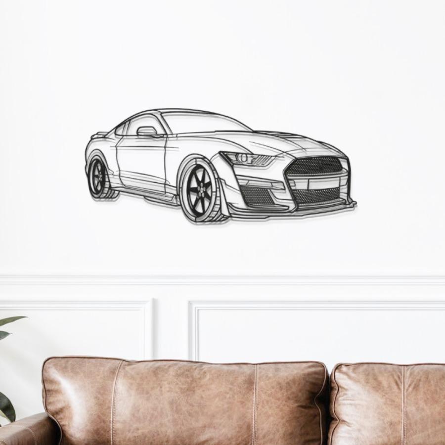 Mustang Shelby GT500 3D Perspective Metal Wall Art