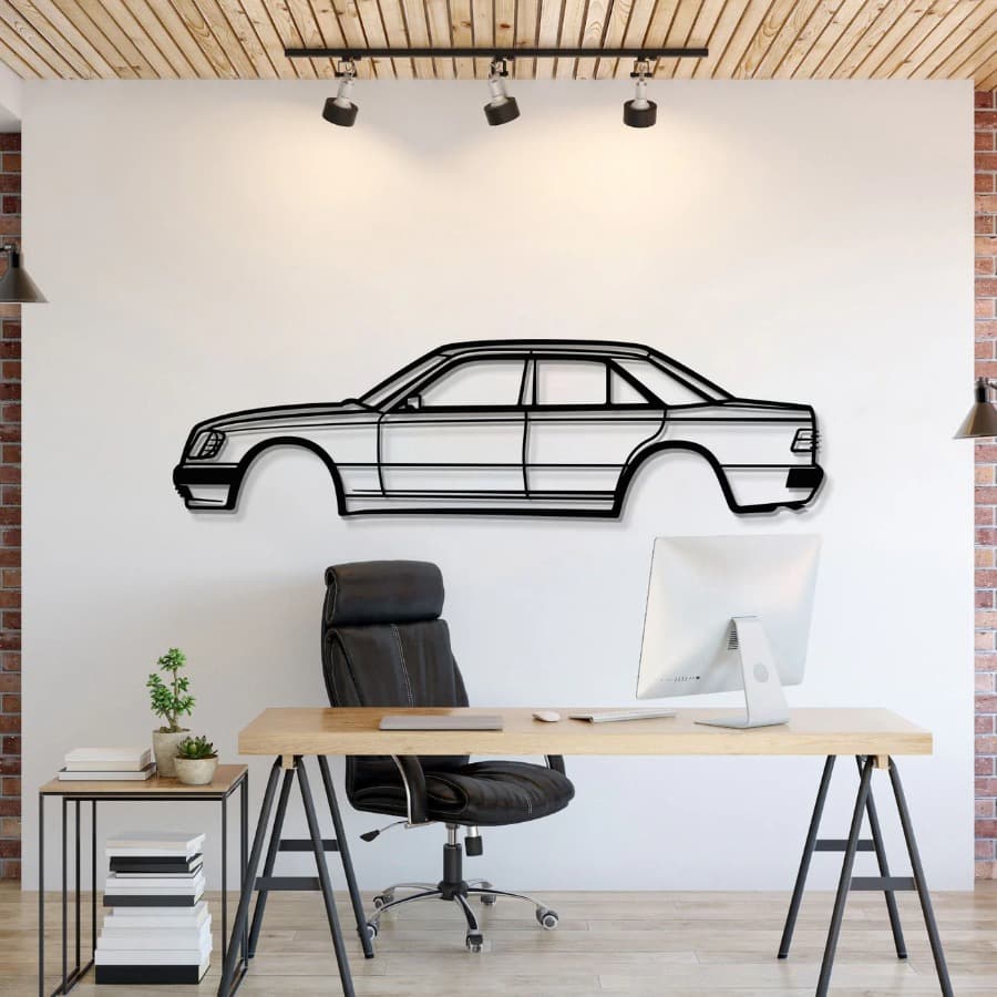 W124 500E Metal Car Wall Art
