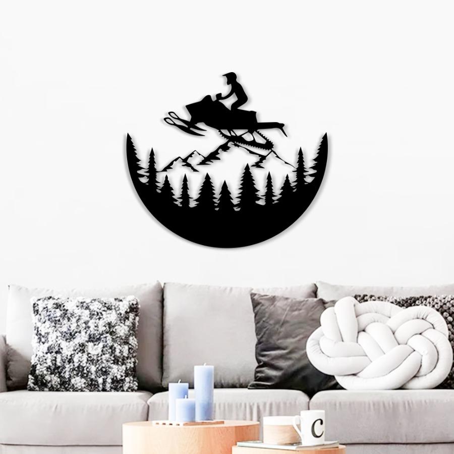 Snowmobile Metal Wall Art, Snow Wall Decor | Home Decoration