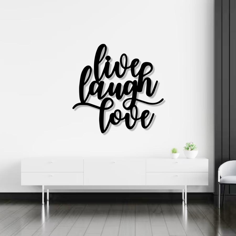 Live Laugh Love Metal Wall Art | Positive Vibes Decor