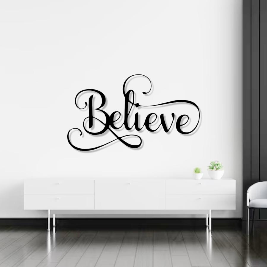 Believe" Metal Wall Art | Inspiring Quote