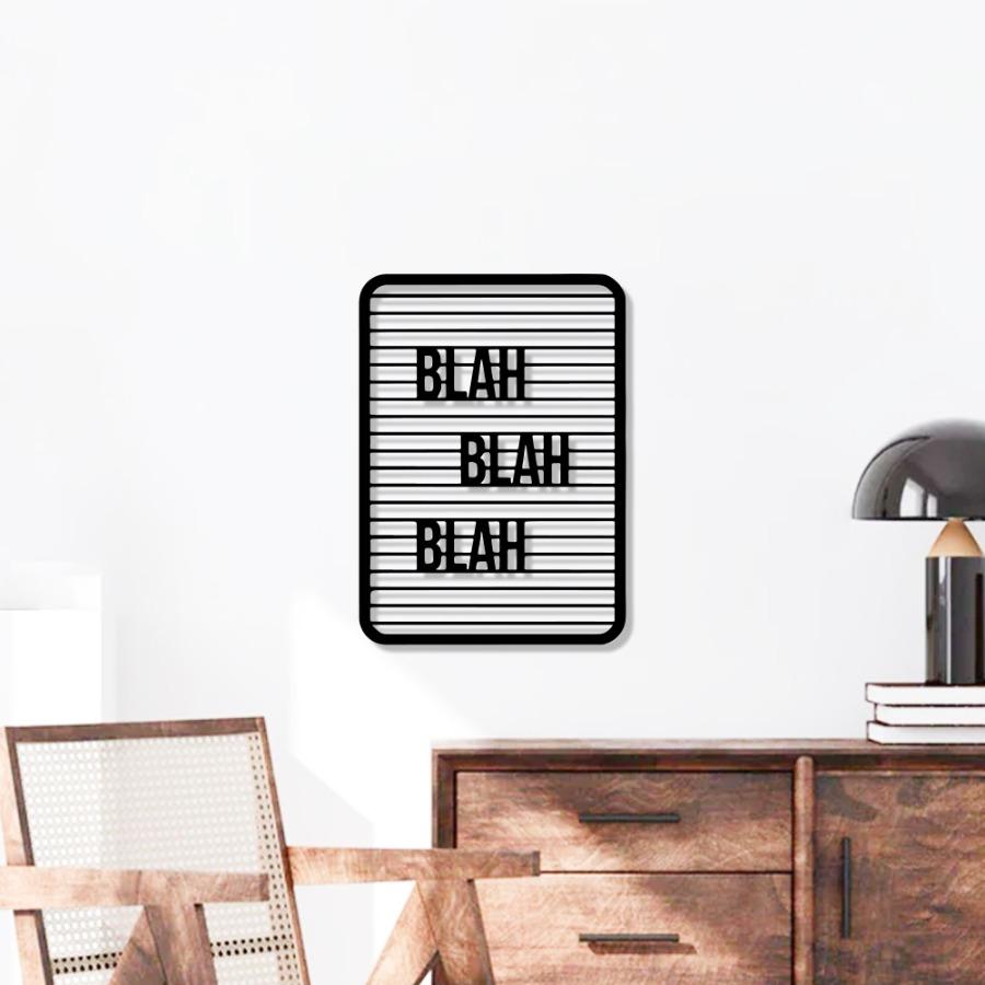 Blah Blah Blah Metal Wall Art | Chill Vibes Lounge Decor