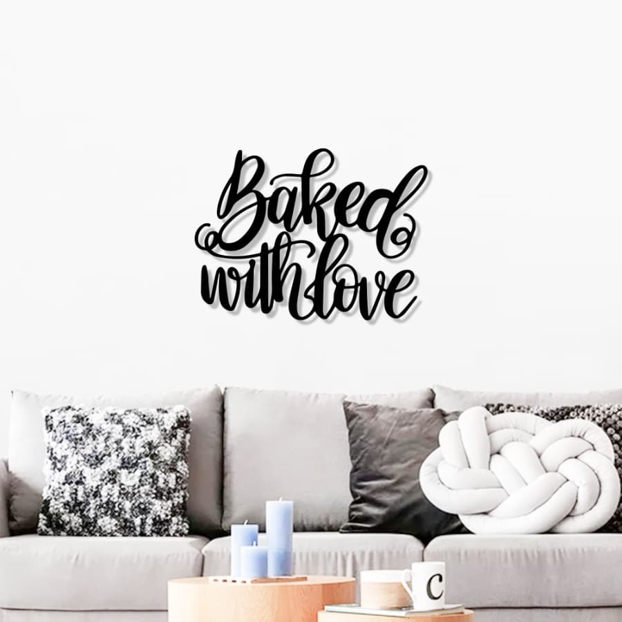 "Baked With Love" Metal Wall Art | Bakery & Café Wall Decor