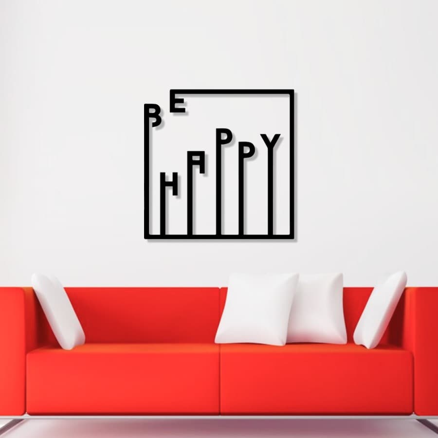Be Happy The Box Metal Wall Art | Cheerful Accent for Walls