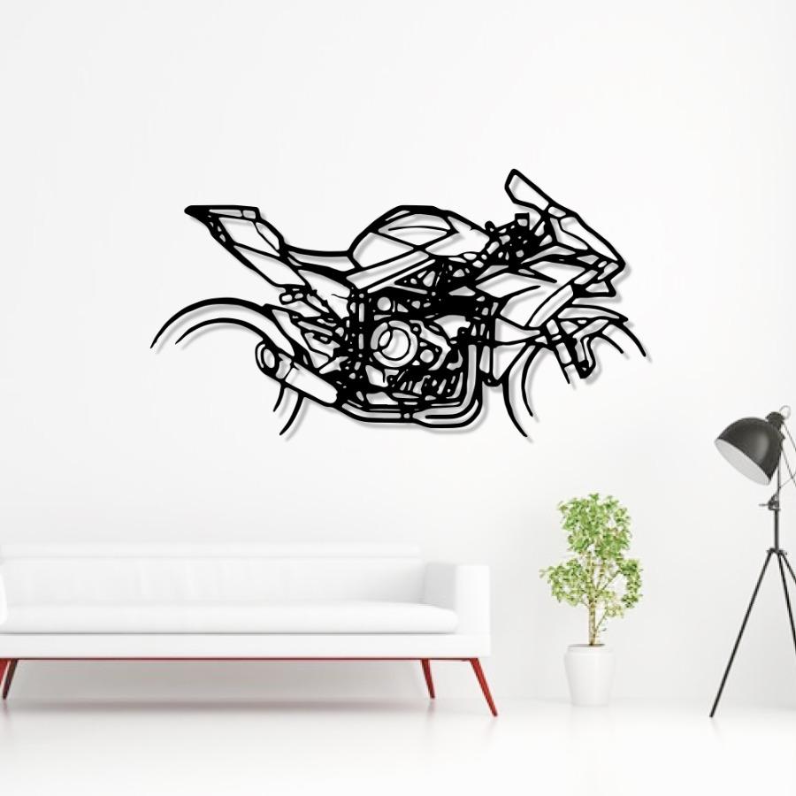 Kawasaki H2R Silhouette Metal Wall Art