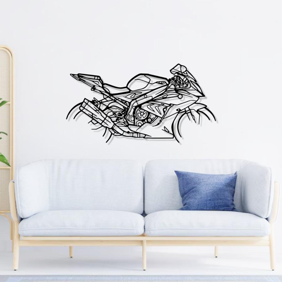 BMW S1000RR Silhouette Metal Wall Art