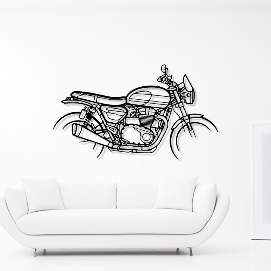 Triumph Speed Twin Silhouette Metal Wall Art