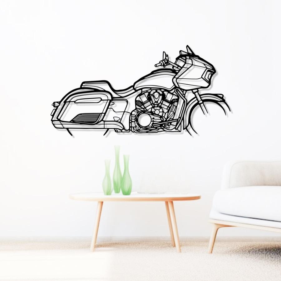 Indian Chief Dark Horse Silhouette Metal Wall Art