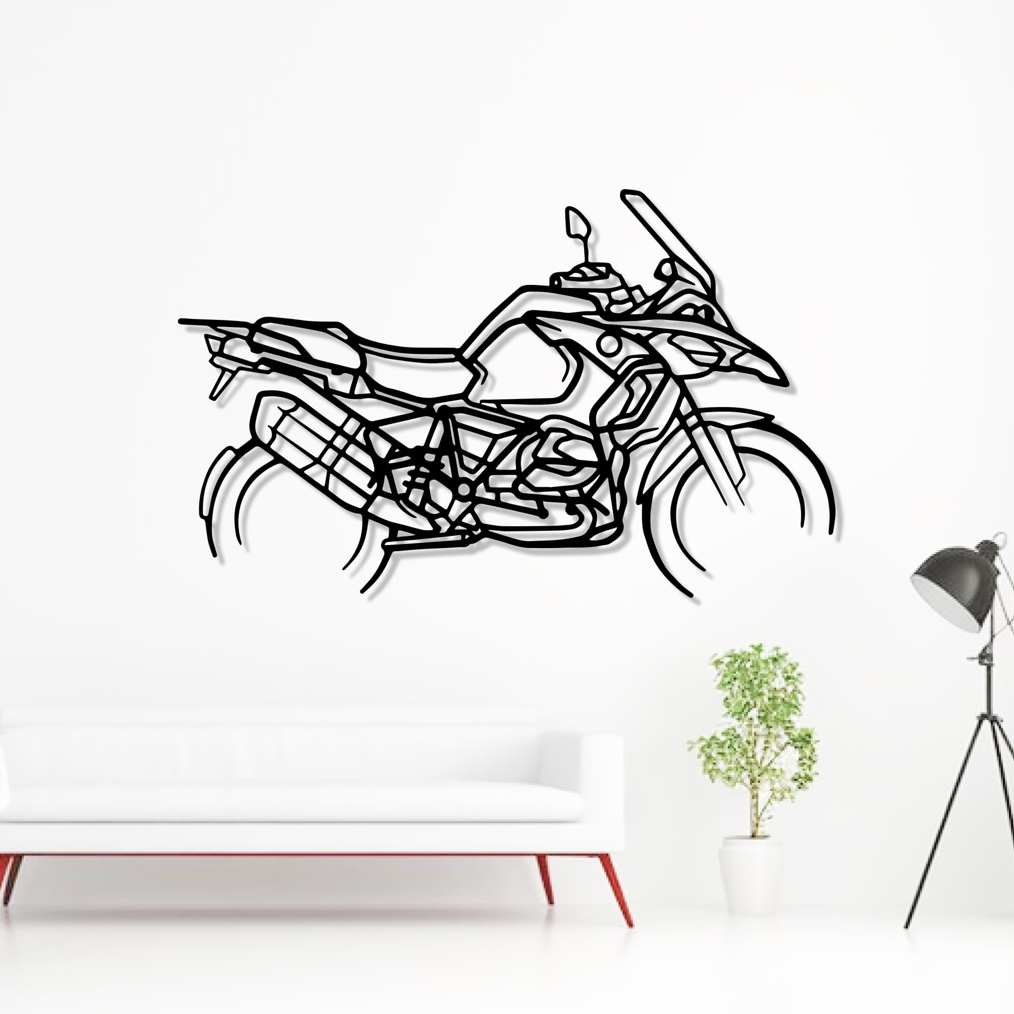 BMW GS Enduro Silhouette Metal Bike Wall Art