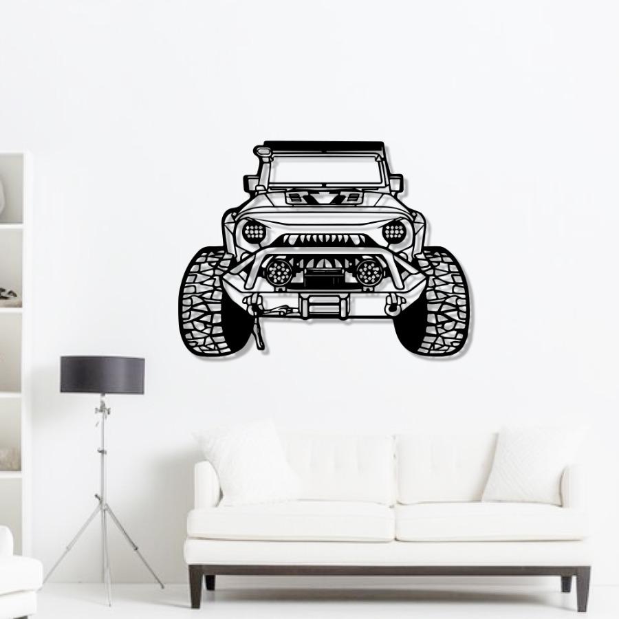 2012 Jeep Wrangler Front View Metal Car Wall Art