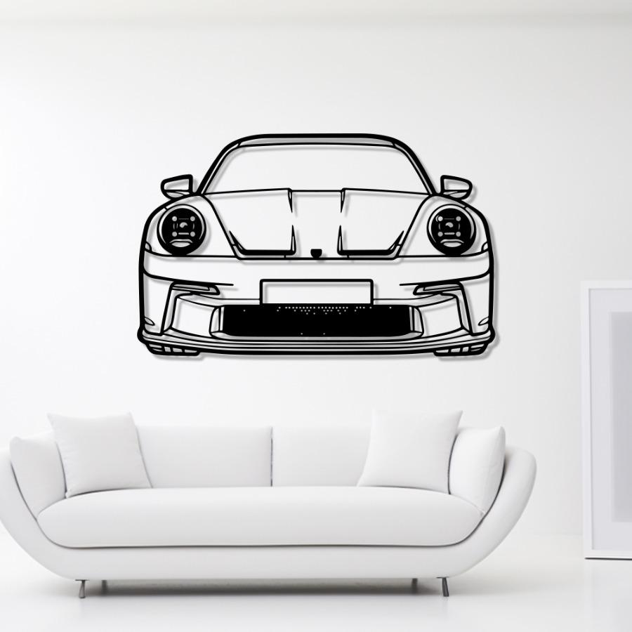 2023 Porsche 911 GT3 Front View Metal Car Wall Art