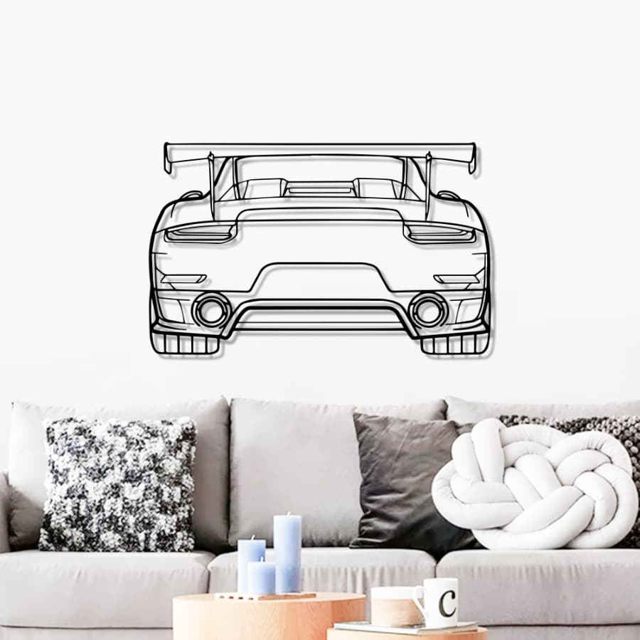 Porsche GT Rear View Metal Car Wall Art