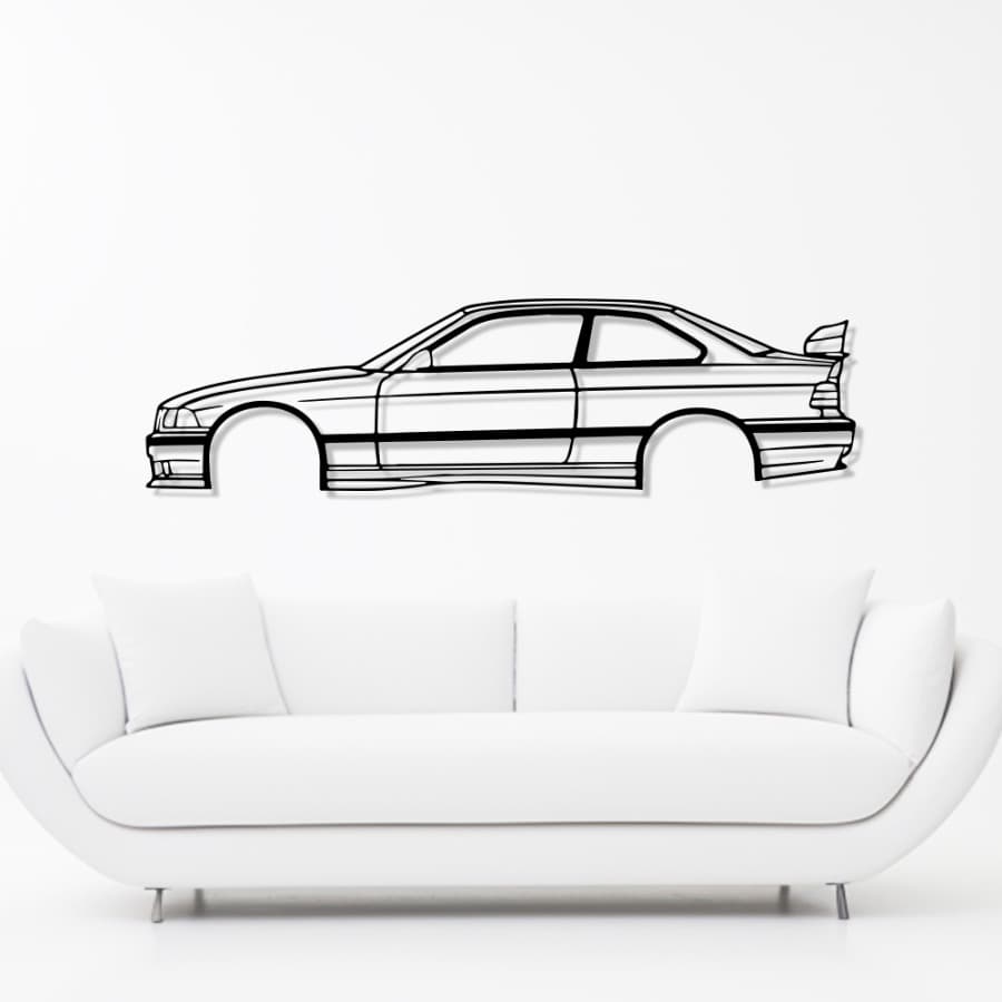 BMW E36 M3 Metal Car Wall Art