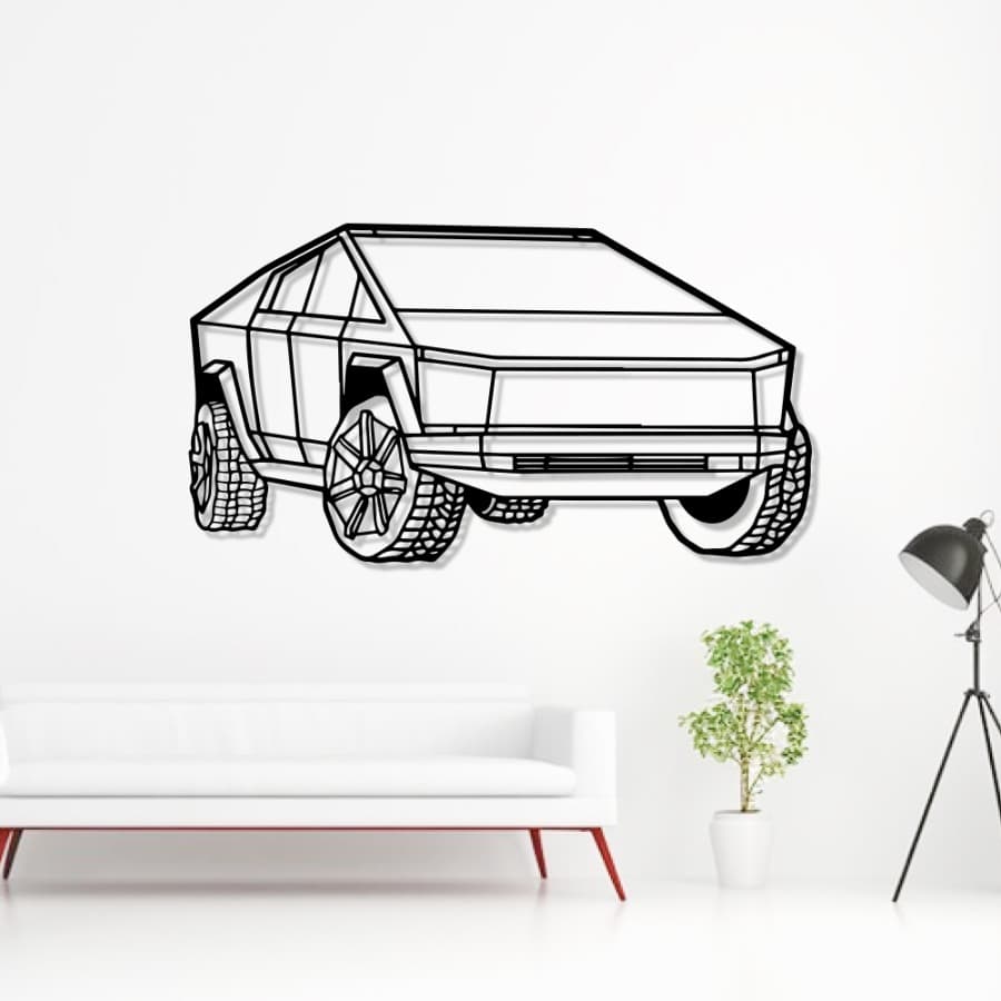 Tesla Cybertruck 2025 Metal Car Wall Art