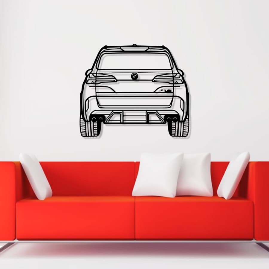 BMW X5M Competition Back View Metal Wall Art