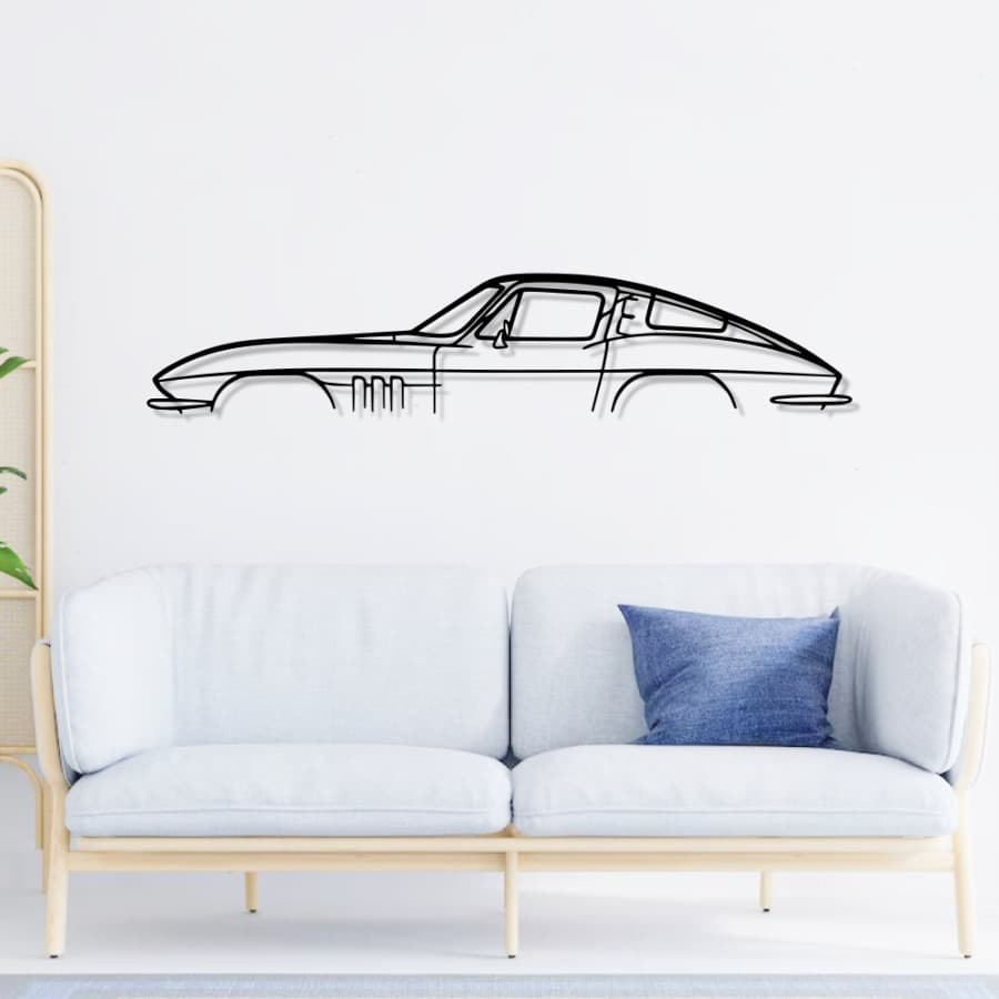 Classic Corvette C2 Metal Car Wall Art