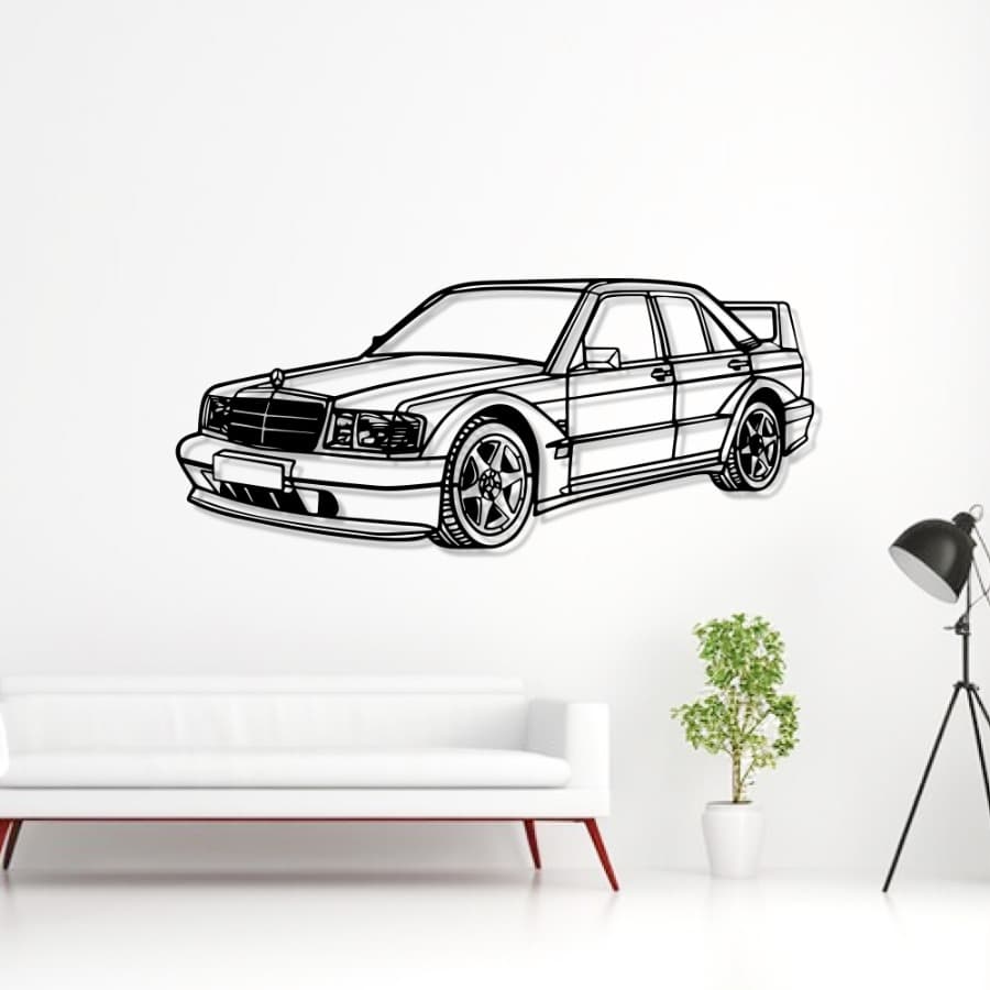 Mercedes-Benz 190E 1989 Metal Car Wall Art