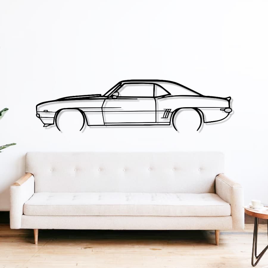 Chevy Camaro 1969 Detailed Metal Car Wall Art