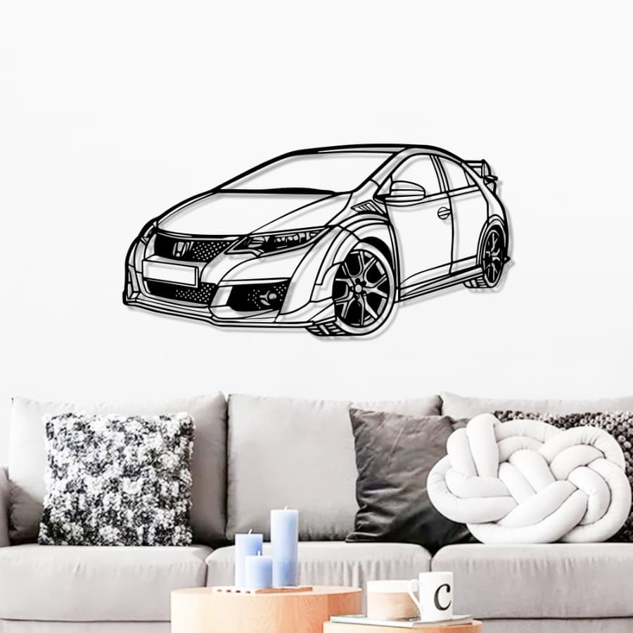 Honda Civic Type-R FK2 Perspective Metal Wall Art
