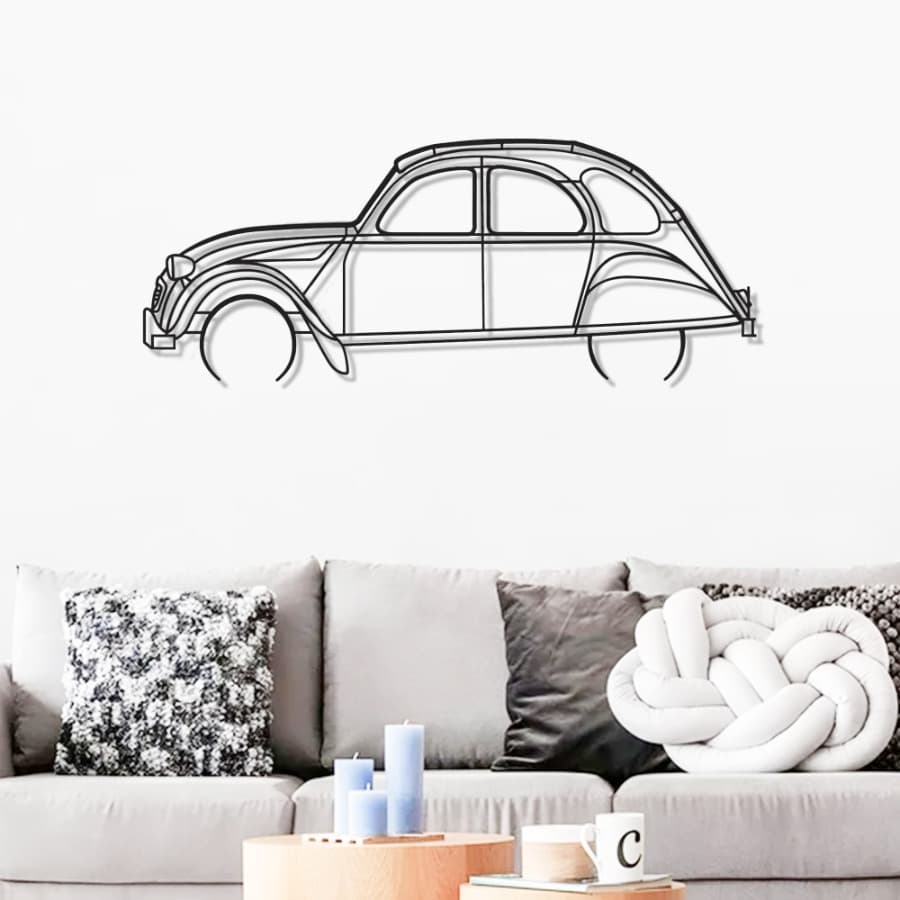 1966 2CV Metal Car Wall Art