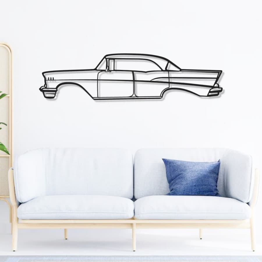 Classic Chevy 1957 Bel Air Metal Car Wall Art