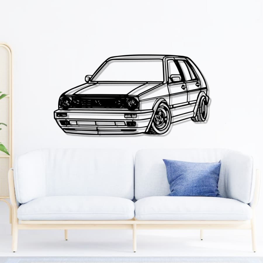 Volkswagen Golf MK2 1990 Metal Wall Art