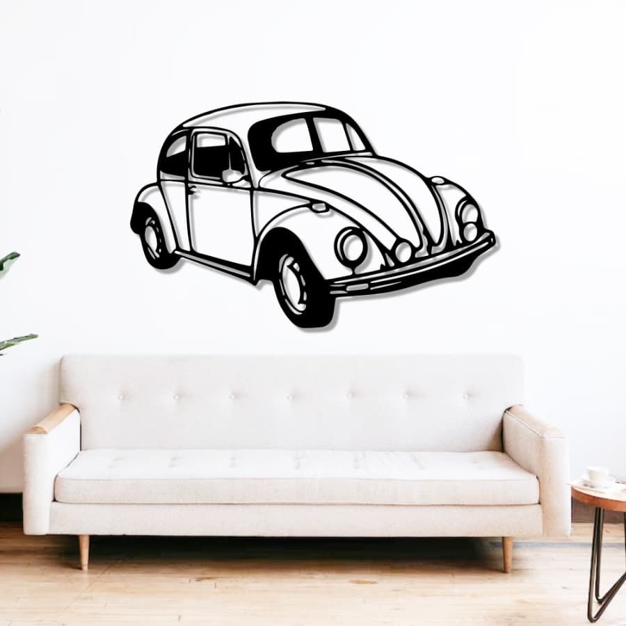 Vintage Beetle Metal Wall Art
